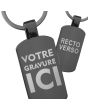 Porte-clés personnalisé acier rectangulaire noir - off