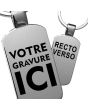 Porte-clés personnalisé acier rectangulaire - on