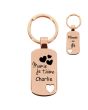 Porte-clés personnalisé acier rectangulaire rose