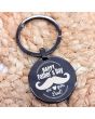porte-clef acier rond noir personnalise laser