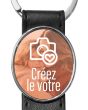 porte clés personnalisé cuir rond métal oval - votre photo