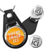 Porte-clé Personnalisé Metal et Cuir Jeton - on