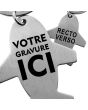 porte-clés personnalisé métal gravé avion - off