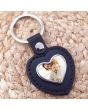 porte clés photo coeur cuir et métal - personnalisé