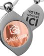 porte clés photo goutte flamme métal - votre image