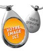 porte clés photo métal goutte ovale - on