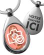 porte clés photo métal goutte ovale - votre image