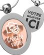 porte-clef photo métal ovale gravé - votre image