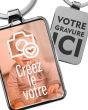 Porte-clés rectangulaire personnalisé photo et gravure - votre image