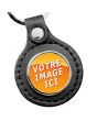 porte clés rond cuir et métal personnalisé - on