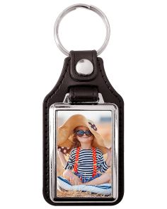 Porte clés photo métal et cuir 40x25 - personnalisé