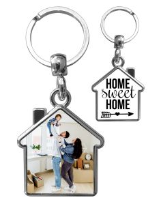 Porte clés métal maison personnalisé double face