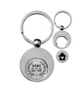 Porte-clés jeton de caddie gravé rond