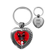 porte clés photo coeur effet diamants - off
