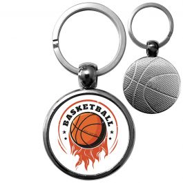 Porte-clés balle de basket en mousse argenté BIJOUX A OFFRIR | MATY