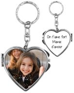 Porte-clés coeur miroir personnalisé - fête des mamies