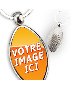Porte-clés photo ballon de rugby