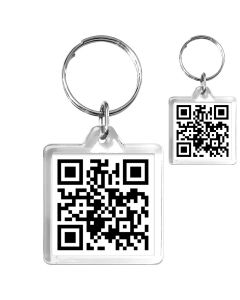 Porte-clé Personnalisé Cristal Carre QR Code