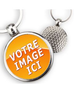 Porte-clé balle de golf personnalisé métal 