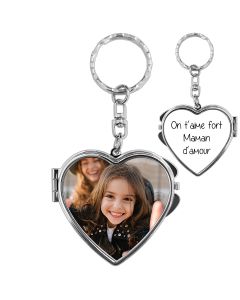 Porte-clés coeur miroir personnalisé - fête des maman