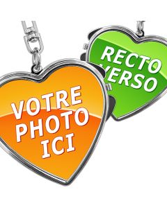 Porte-clés coeur miroir personnalisé