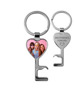 porte clés décapsuleur photo coeur - off