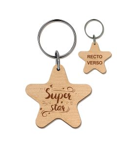 Porte clés personnalisable en bois avec photo et texte - format ovale -  DHLaser Design