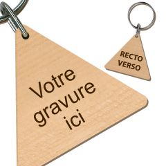 Porte clés bois gravé triangle