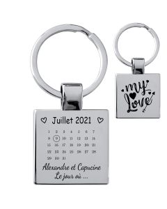 Porte clé personnalisé gravé avec enfants idéal cadeau pour papa, fête des  pères en inox miroir - Porte clés en inox - creationsdere