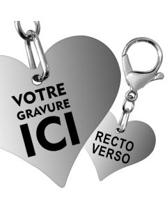 Porte-clés gravé coeur croque love