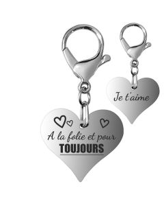 Porte-clés gravé coeur croque love