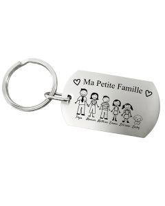 Porte-clés gravé ma famille