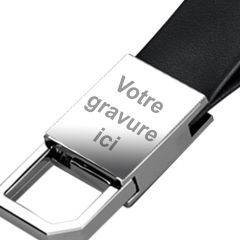 Porte-clés gravé mousqueton luxe