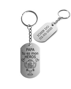 Porte-clés gravé plaque militaire