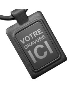 Porte-clés gravé rectangle miroir