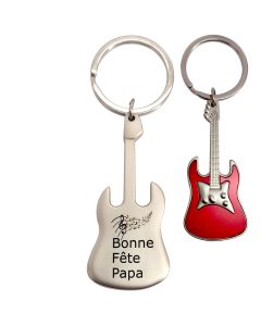 Porte-clés guitare gravé - bonne fête papa