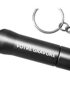 Porte clés lampe personnalisé gravé gris foncé