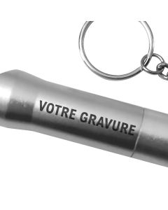 Porte clés lampe personnalisé gravé gris