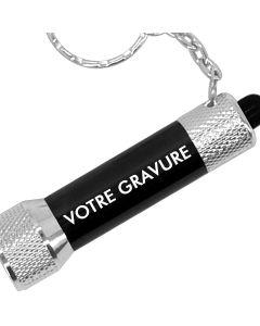 Porte-clés Lampe Torche Noir LED