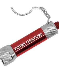 Porte-clés Lampe Torche Rouge LED