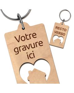 PORTE CLÉS COUPLE EN BOIS PERSONNALISÉ (BOIS009)