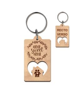 Porte clés personnalisable en bois avec photo et texte - format ovale -  DHLaser Design