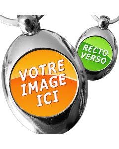 Porte-clefs rond en plastique brillant avec photo imprimée sur 2 faces – Porte  clés rond personnalisé avec 2 photos recto et verso : : Mode