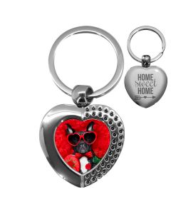 porte clés photo coeur effet diamants - off