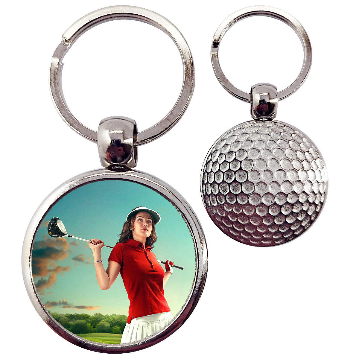 Porte-clé balle de golf personnalisé métal