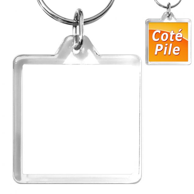 Porte-clé Personnalisé Cristal Carre 32 mm