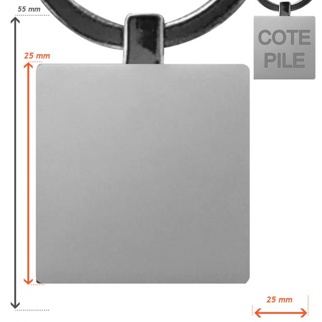 Porte clé carré personnalisable gravé - Direct Signalétique
