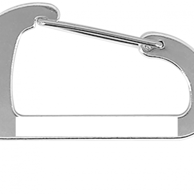 Porte-clés mousqueton gravé gris
