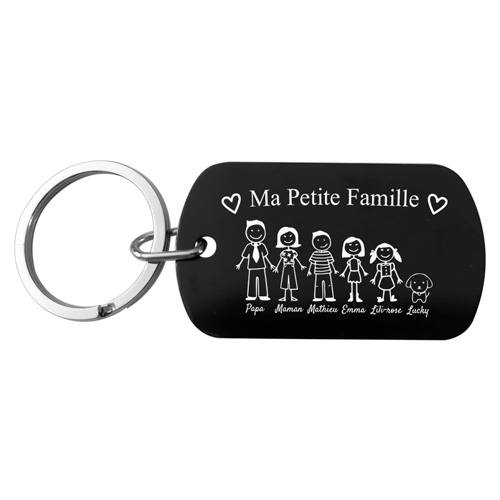 Porte-clés plaque ma petite famille 